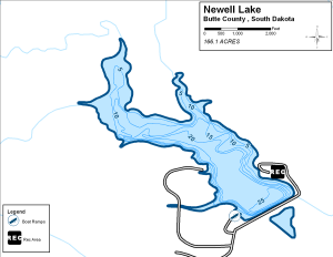 Newell Lake Topographical Lake Map