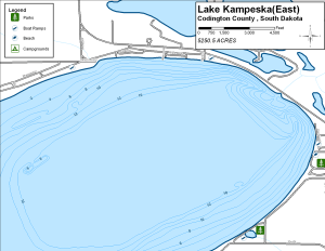Lake Kampeska East Topographical Lake Map