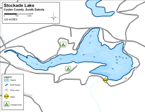 Stockade Lake Topographical Lake Map