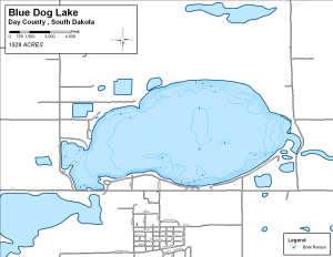 Blue Dog Lake Topographical Lake Map