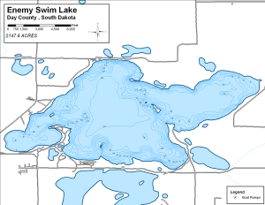 Enemy Swim Lake Topographical Lake Map