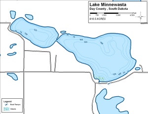 Lake Minnewasta Topographical Lake Map