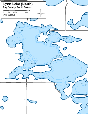 Lynn Lake North Topographical Lake Map