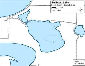 Bullhead Lake Topographical Lake Map