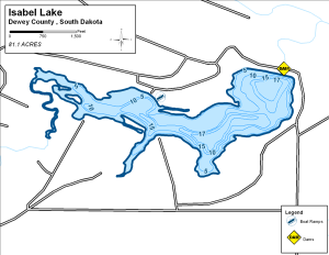 Isabel Lake Topographical Lake Map