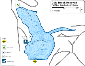Cold Brook Resevoir Topographical Lake Map