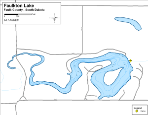 Faulkton Lake Topographical Lake Map