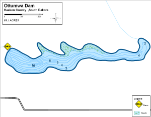 Ottumwa Dam Topographical Lake Map