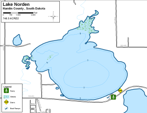 Lake Norden Topographical Lake Map