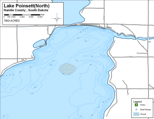Lake Poinsett (North) Topographical Lake Map