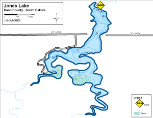 Jones Lake Topographical Lake Map