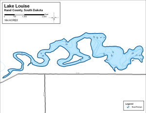 Lake Louise Topographical Lake Map
