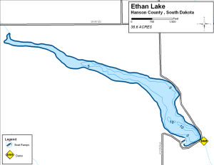 Ethan Lake Topographical Lake Map