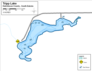 Tripp Lake Topographical Lake Map