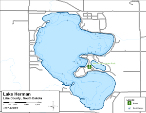 Lake Herman Topographical Lake Map