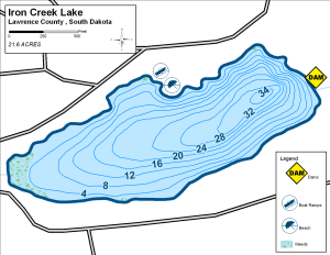Iron Creek Lake Topographical Lake Map