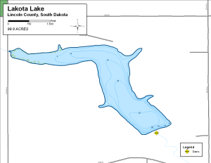 Lakota Lake Topographical Lake Map