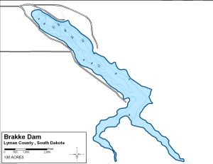 Brakke Dam Topographical Lake Map