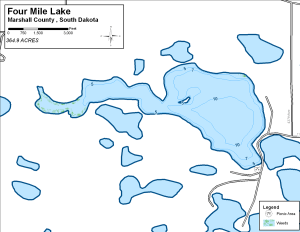 Four Mile Lake Topographical Lake Map