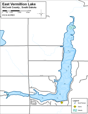 East Vermillion Lake Topographical Lake Map