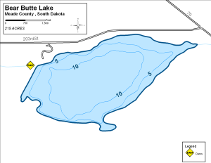 Bear Butte Lake Topographical Lake Map
