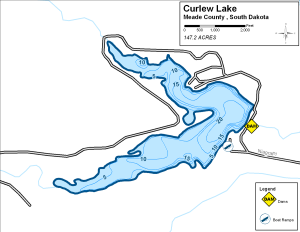 Curlew Lake Topographical Lake Map