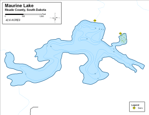 Maurine Lake Topographical Lake Map