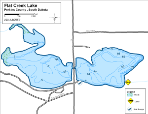 Flat Creek Lake Topographical Lake Map