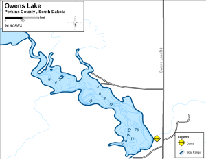 Owens Lake Topographical Lake Map