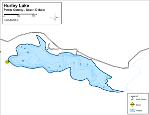Hurley Lake Topographical Lake Map