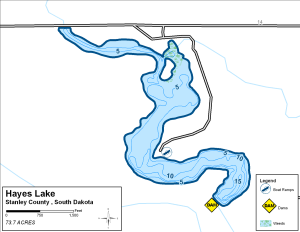 Hayes Lake Topographical Lake Map