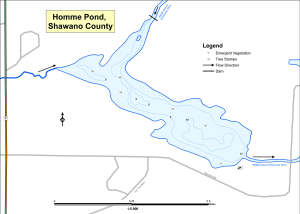 Homme Pond Topographical Lake Map