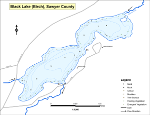 Black Lake (Birch) Topographical Lake Map