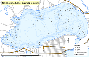 Grindstone Lake Topographical Lake Map