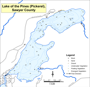 Lake Of The Pines (Pickerel) Topographical Lake Map