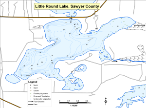 Little Round Lake T41NR8WS36 Topographical Lake Map