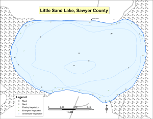 Little Sand Lake Topographical Lake Map