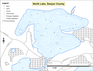 North Lake Topographical Lake Map