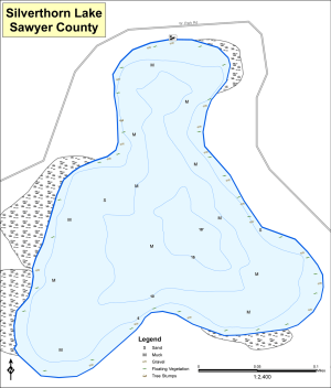 Silverthorn Lake Topographical Lake Map