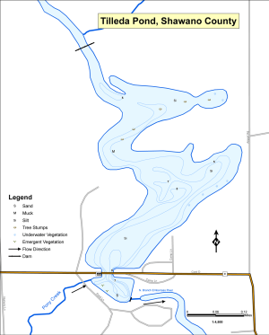 Tilleda Pond Topographical Lake Map