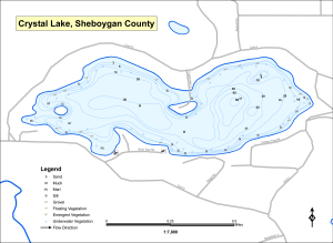 Crystal Lake Topographical Lake Map