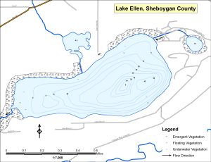Ellen Lake Topographical Lake Map