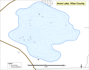 Anne Lake (T43N R06E S30) Topographical Lake Map