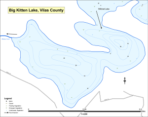 Big Kitten Lake Topographical Lake Map
