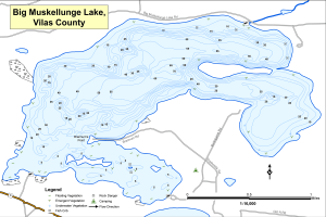 Big Muskellunge Lake Topographical Lake Map