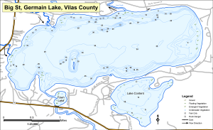 Big St. Germain Lake Topographical Lake Map