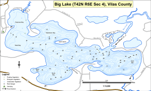 Big Lake (T42N R06E S04) Topographical Lake Map
