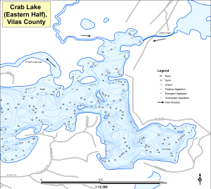 Crab Lake (2 of 2) Topographical Lake Map