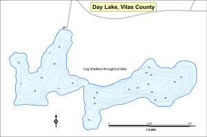 Day Lake Topographical Lake Map