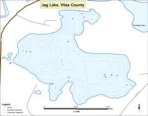 Jag Lake Topographical Lake Map